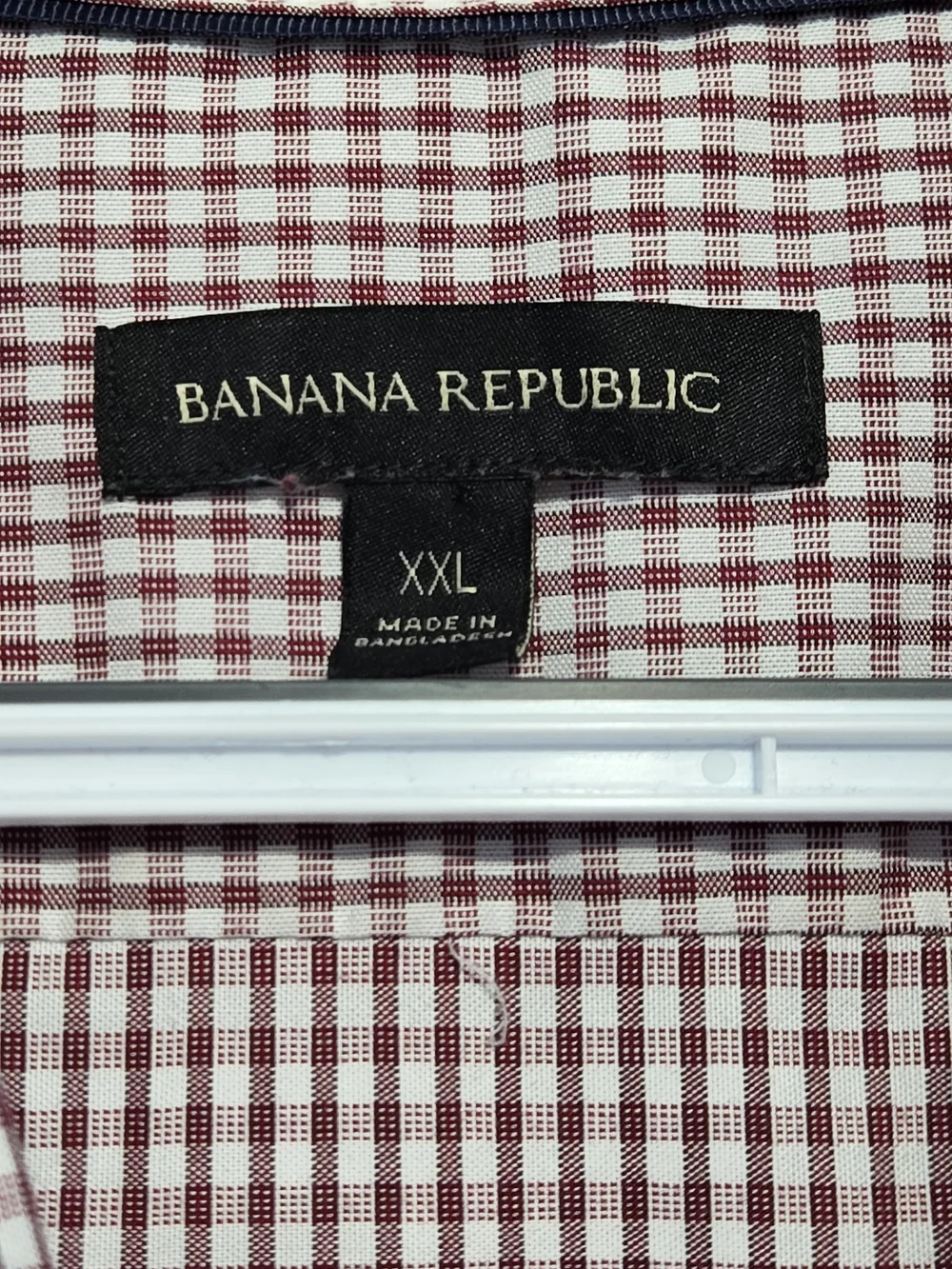 Banana Republic XXL Red Gingham Check 100% Cotton Button Front Shirt
